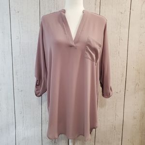 Lush Lavender Long Hi Lo Tunic Blouse Size M